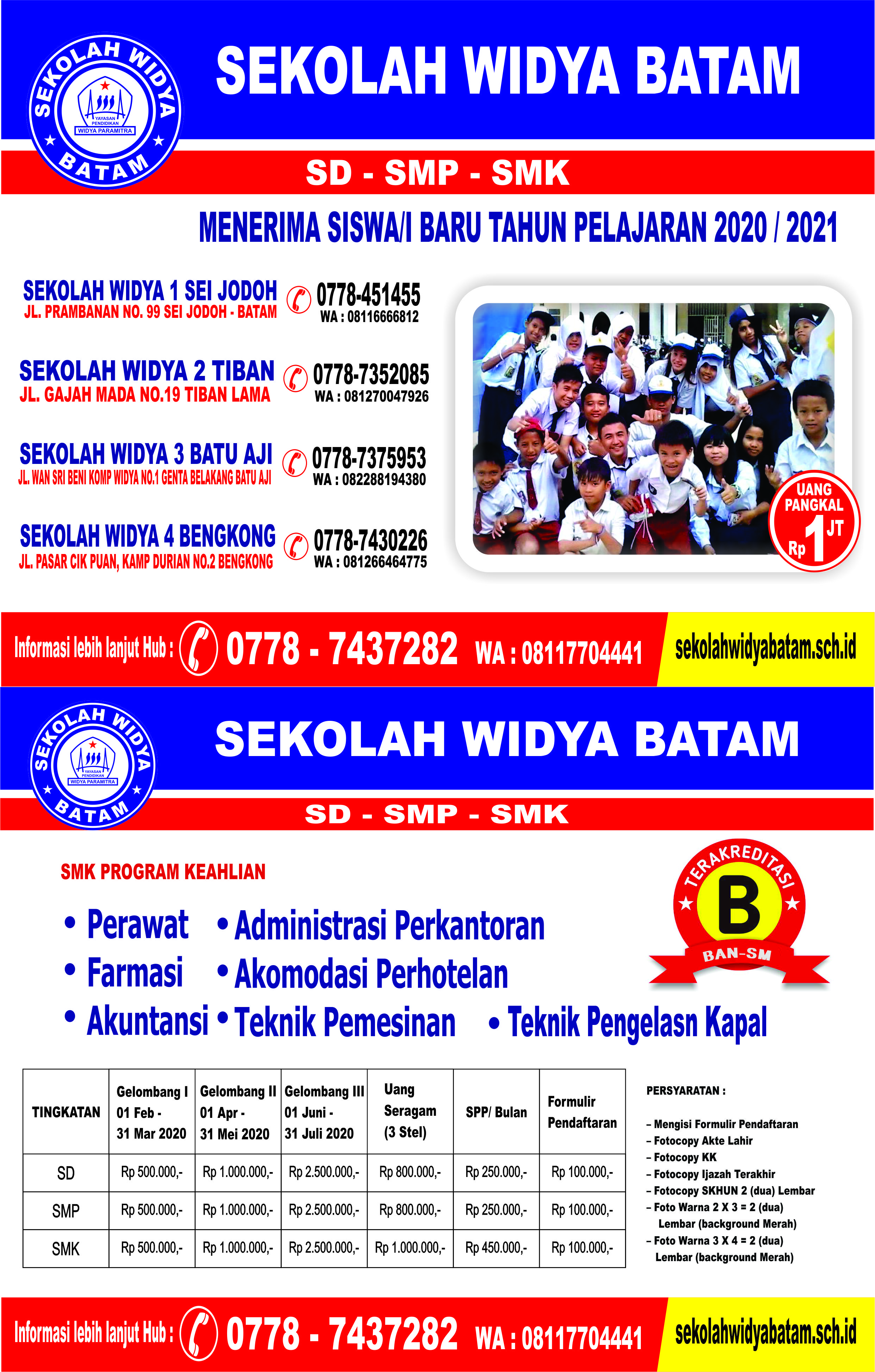 BROSUR SEKOLAH WIDYA BATAM 2020